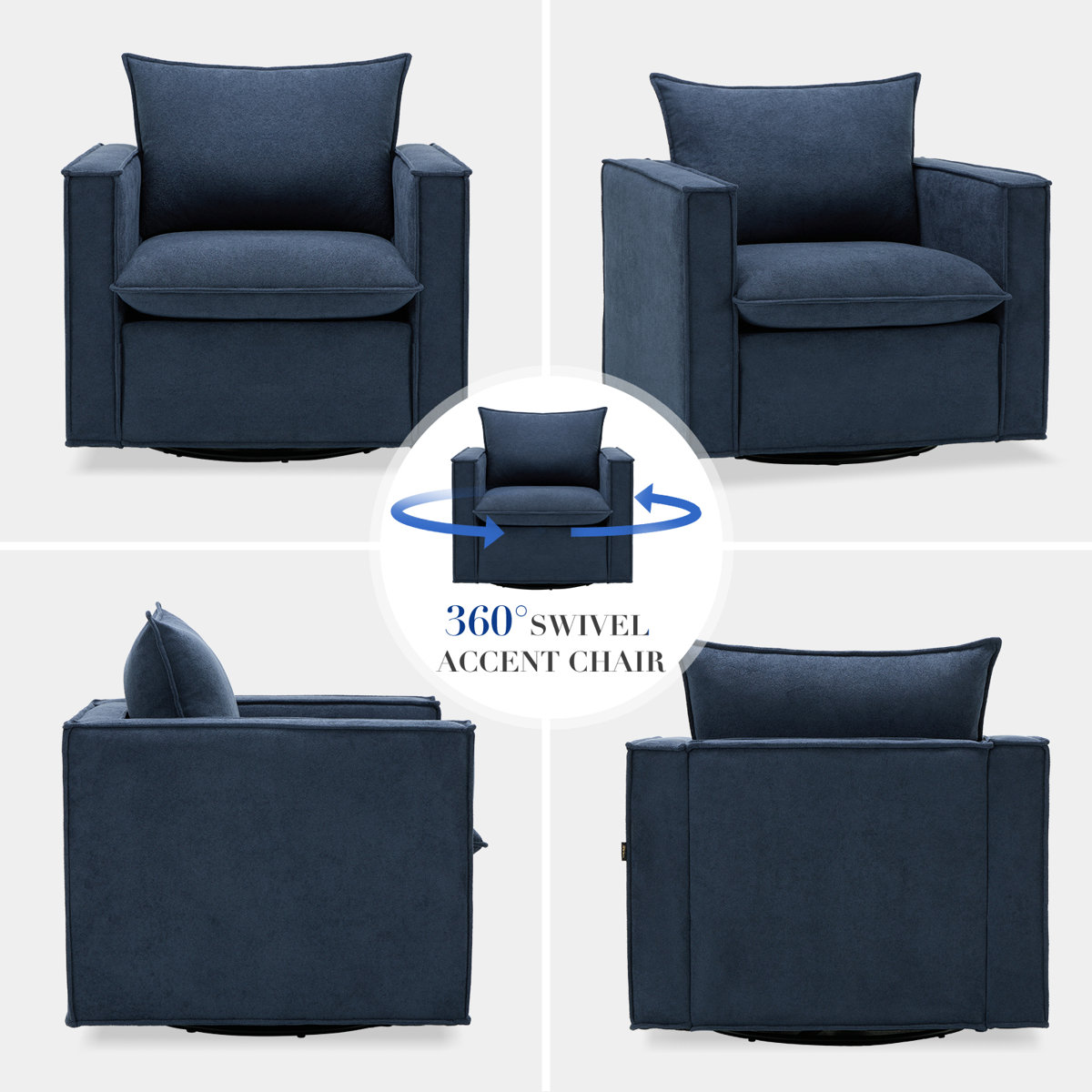 Hendina Upholstered Swivel Armchair (Set of 2)